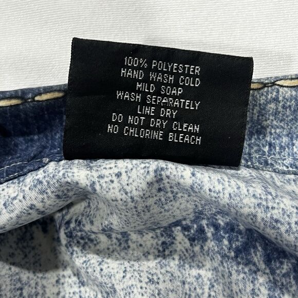 Vintage Y2K South Pole Men Logo‎ Blue Short Sleeve Hawaiian Shirt Size Medium - Picture 6 of 8